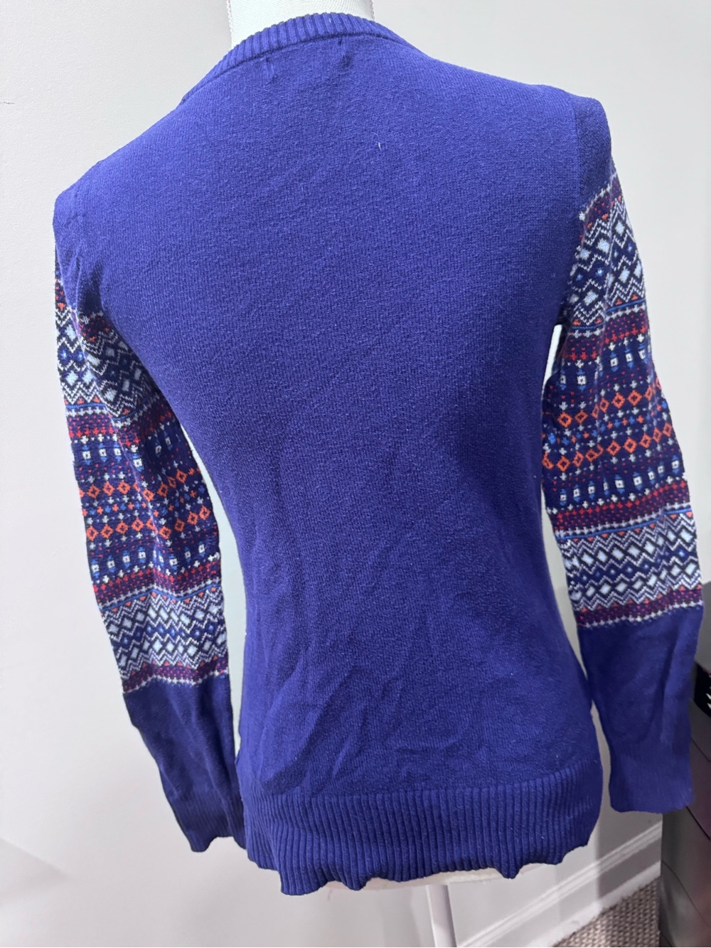 Merona Purple Crewneck Sweater with Fair Isle Pattern - Picture 3 of 6
